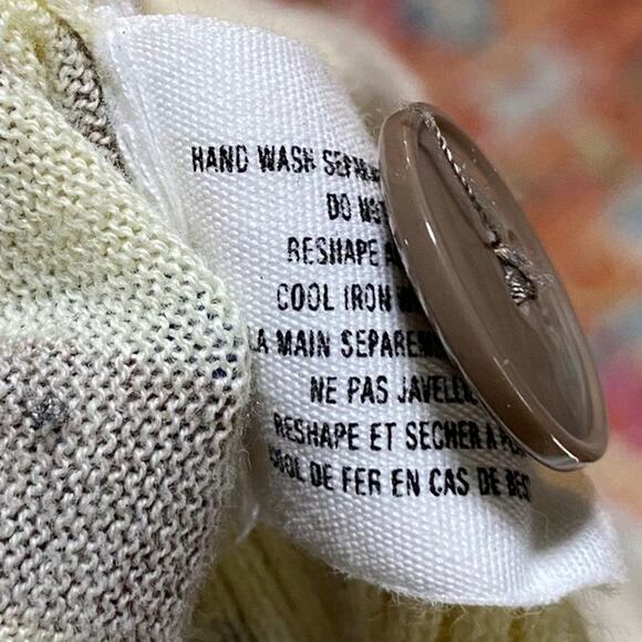 Anthropologie Sparrow Cardigan Mixed Print Longline Cotton Artsy Beige Small - Picture 9 of 9